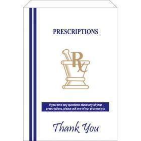 Pharmacy Prescription Bags White 6" X 3.6" X 11" (6 LBS) 1,000 per Case [With Print]